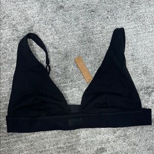 SKIMS Black Seamless Scoop Neck Bra